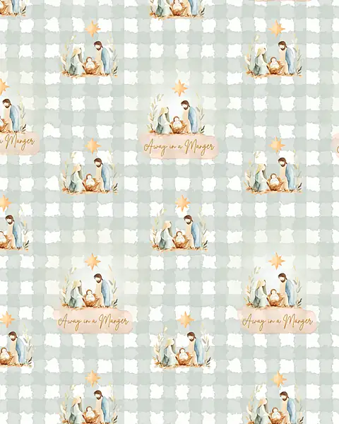 Away In A Manger · Gingham Wrapping Paper