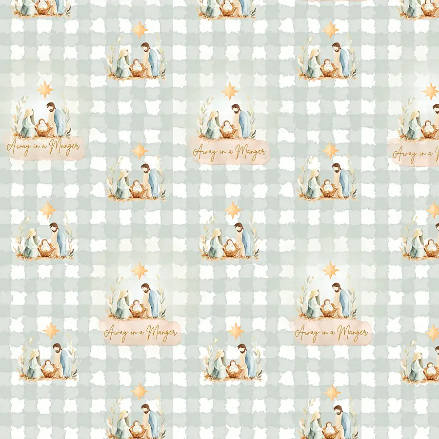 Away In A Manger · Gingham Wrapping Paper