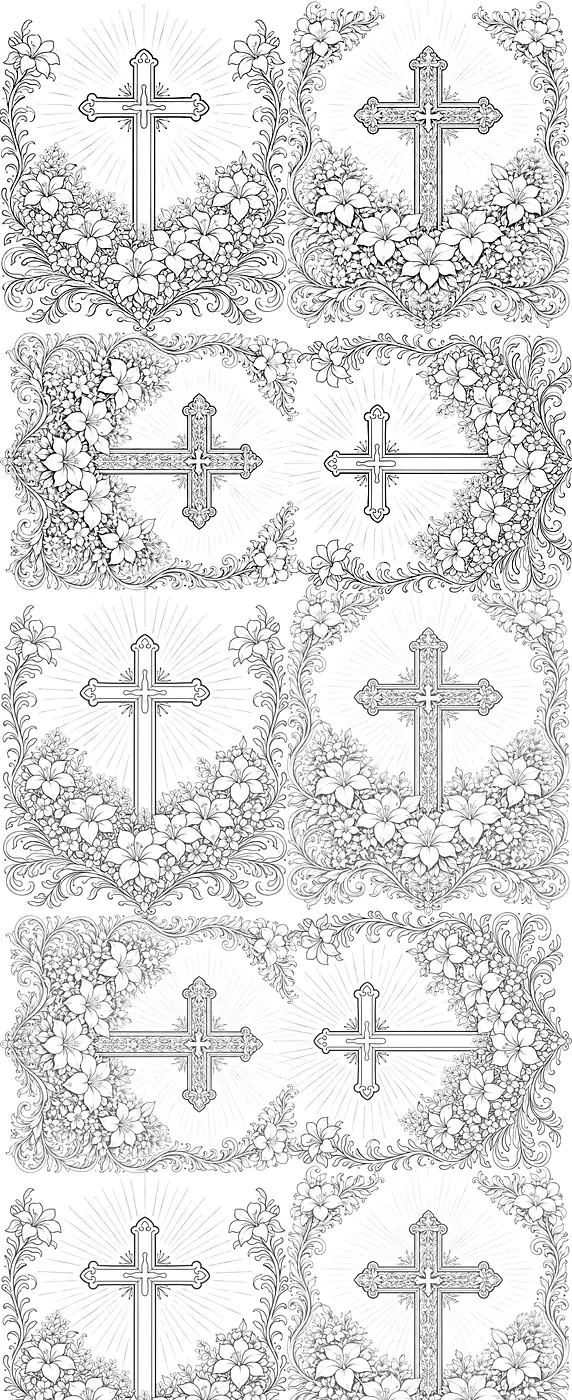 Easter Cross Colouring Table Runner