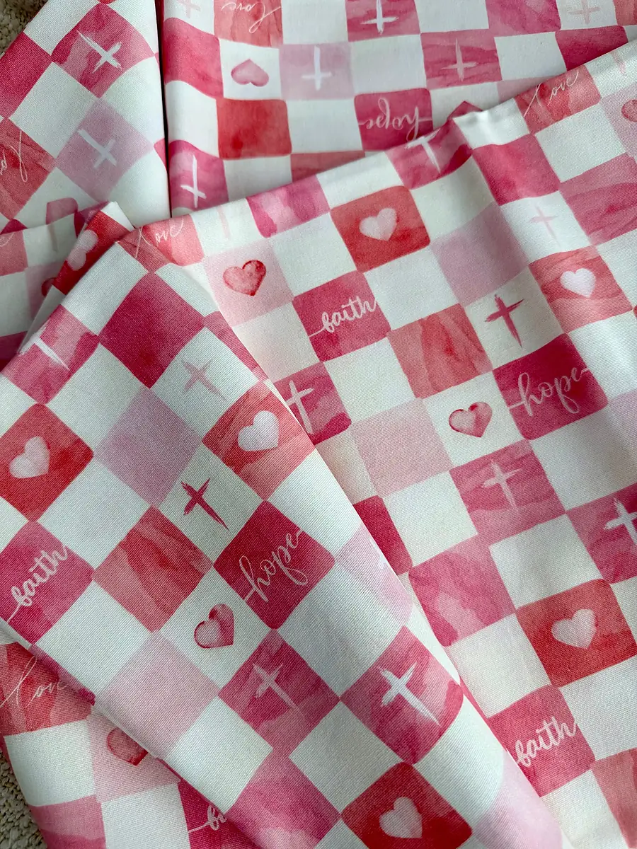 Faith, Hope and Love · 100% Cotton Fabric, Sold Per 1/2 Metre, photo 2 of 2