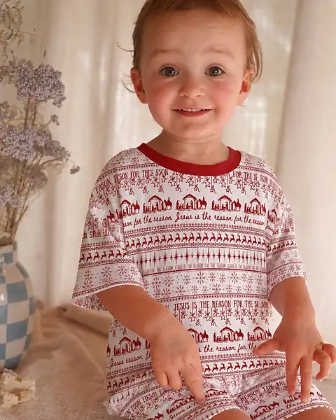 Jesus is the Reason · Children's T-Shirt & Shorts Set · Cotton