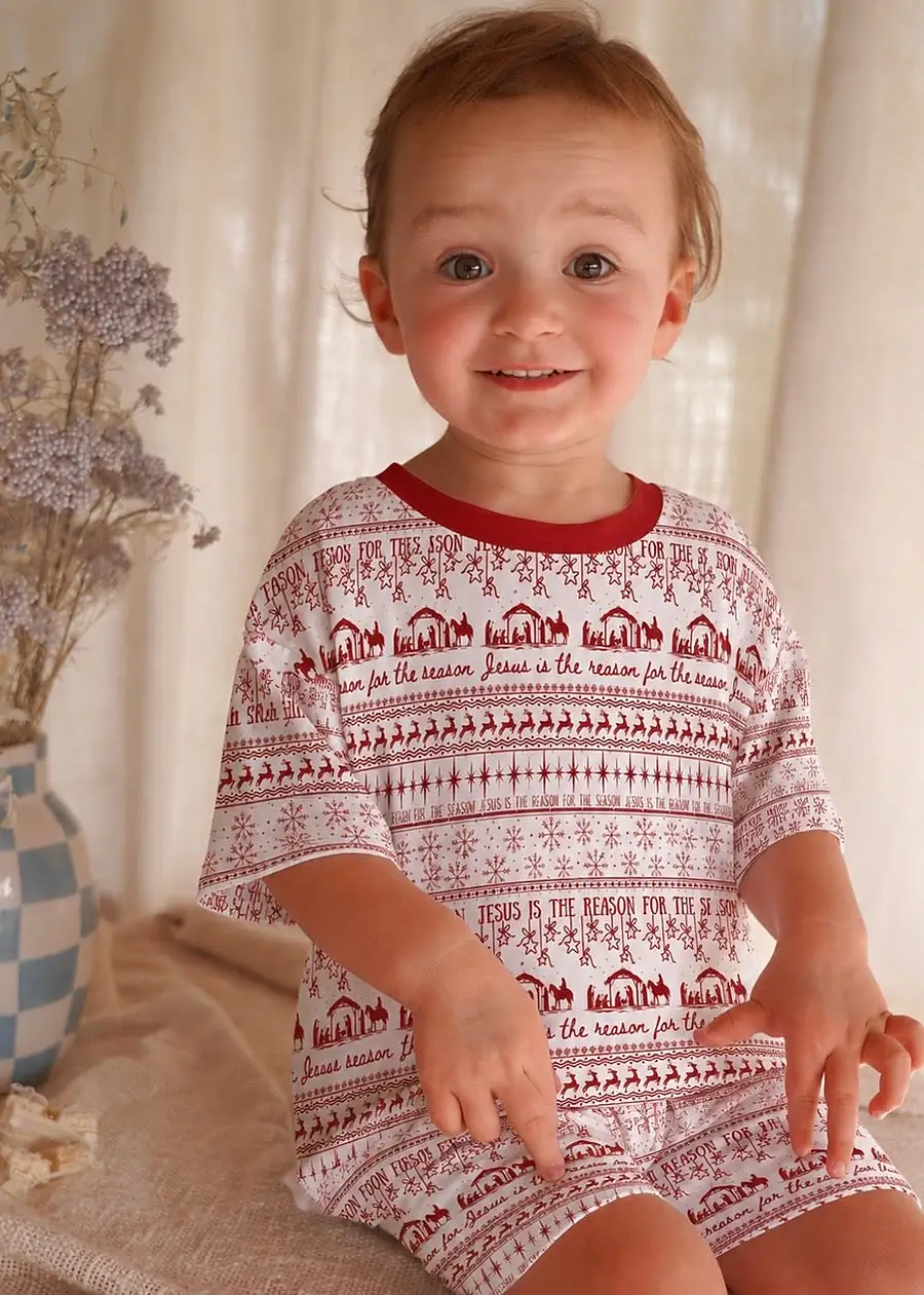 Jesus is the Reason · Children's T-Shirt & Shorts Set · Cotton