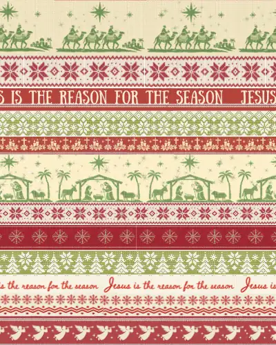 Jesus is the Reason (Green) · 100% Cotton Fabric, Sold Per 1/2 Metre