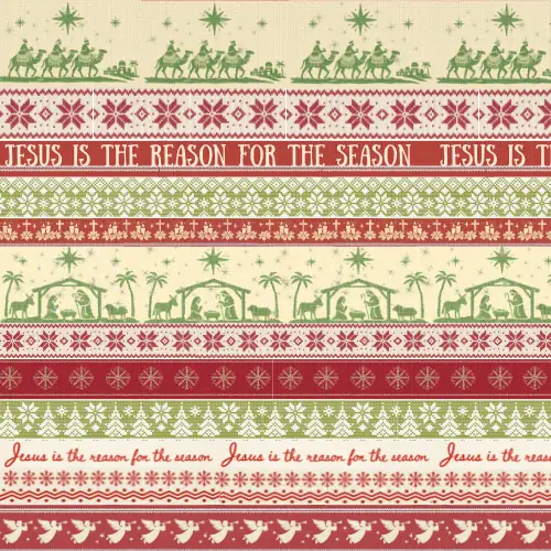 Jesus is the Reason (Green) · 100% Cotton Fabric, Sold Per 1/2 Metre
