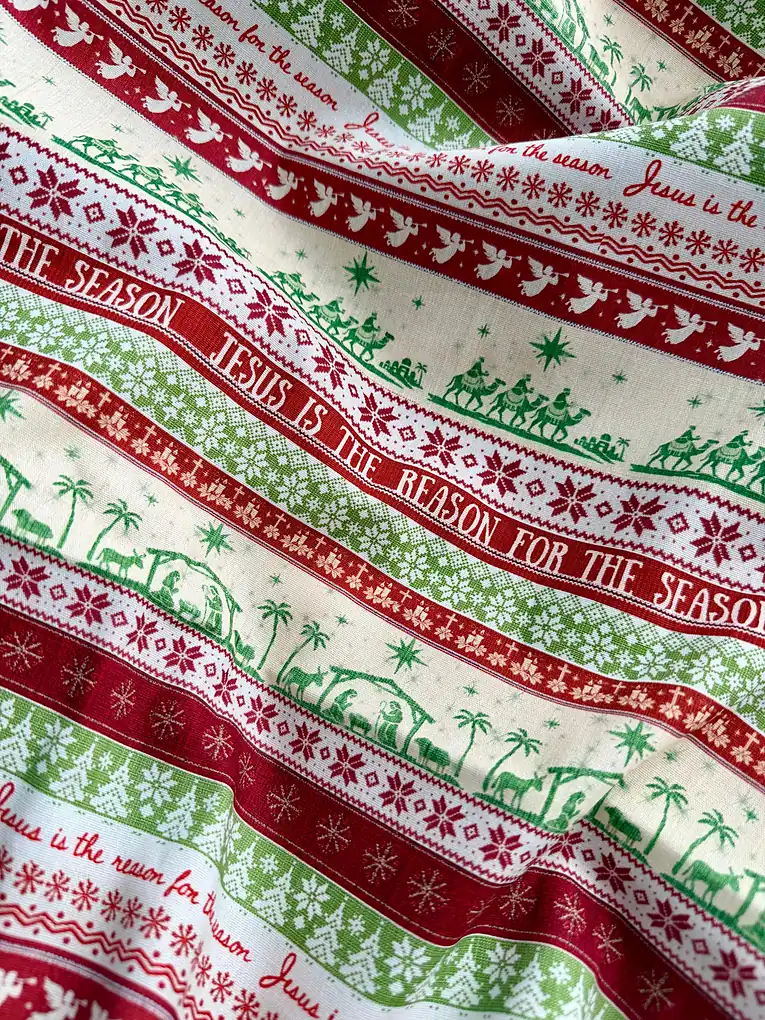 Jesus is the Reason (Green) · 100% Cotton Fabric, Sold Per 1/2 Metre, photo 2 of 2
