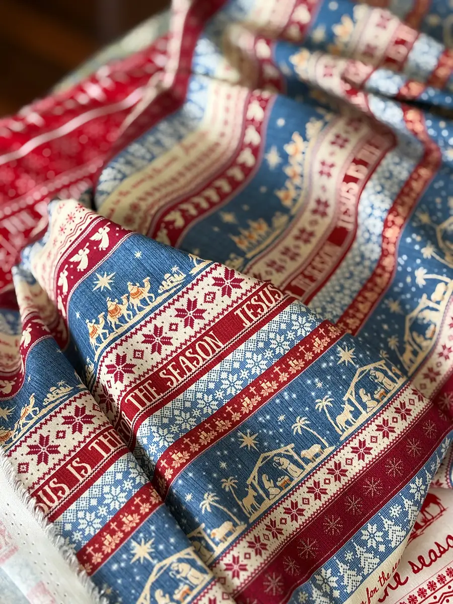 O Holy Night (Blue) · 100% Cotton Fabric, Sold Per 1/2 Metre, photo 2 of 2