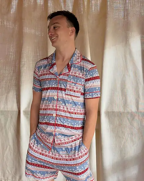 Unisex · O Holy Night · Button Up Shirt & Shorts Set · Bamboo