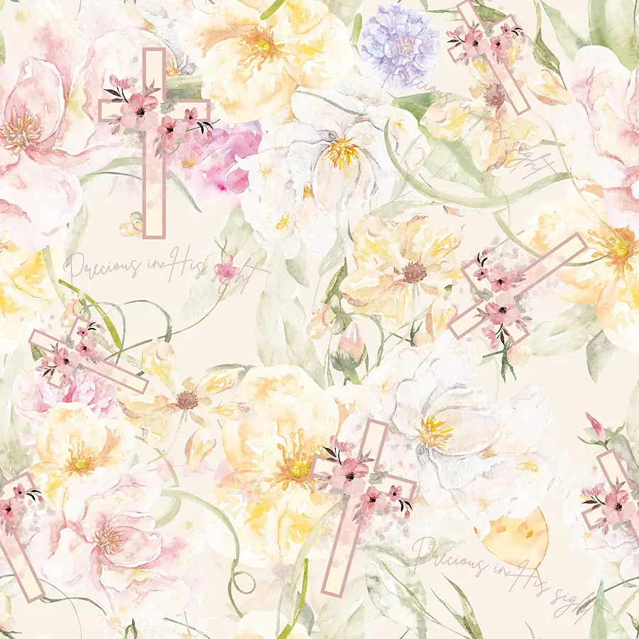 Precious in His Sight · 100% Cotton Fabric, Sold Per 1/2 Metre